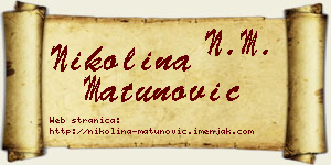 Nikolina Matunović vizit kartica